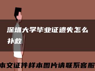 深圳大学毕业证遗失怎么补救缩略图