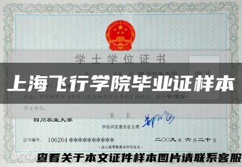 上海飞行学院毕业证样本缩略图