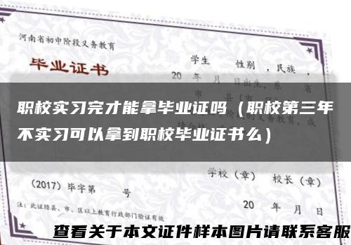 职校实习完才能拿毕业证吗（职校第三年不实习可以拿到职校毕业证书么）缩略图