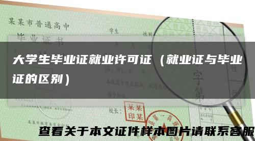 大学生毕业证就业许可证（就业证与毕业证的区别）缩略图