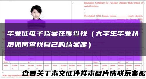 毕业证电子档案在哪查找（大学生毕业以后如何查找自己的档案呢）缩略图