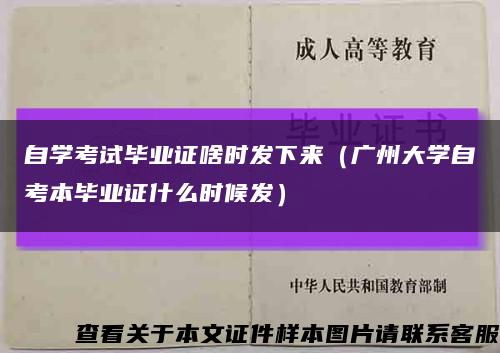 自学考试毕业证啥时发下来（广州大学自考本毕业证什么时候发）缩略图