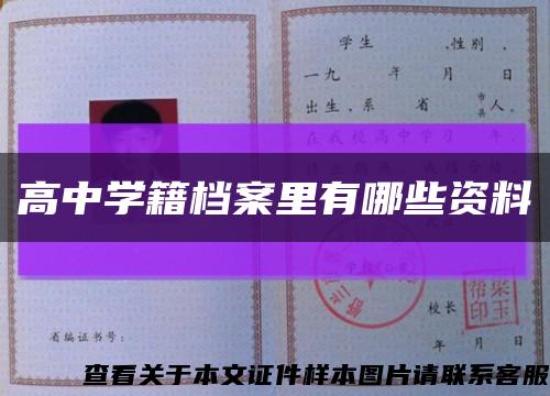 高中学籍档案里有哪些资料缩略图