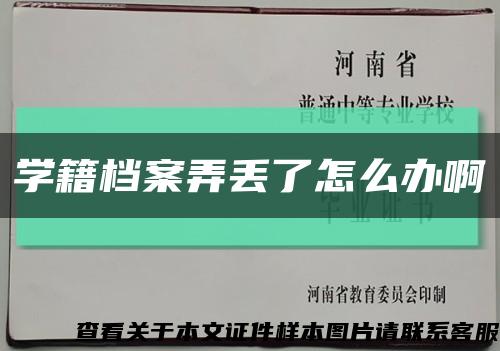 学籍档案弄丢了怎么办啊缩略图