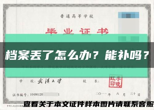 档案丢了怎么办？能补吗？缩略图