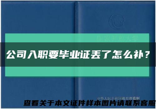 公司入职要毕业证丢了怎么补？缩略图