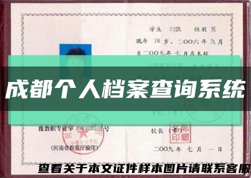 成都个人档案查询系统缩略图