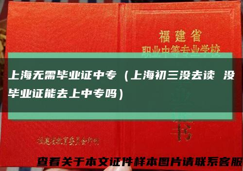 上海无需毕业证中专（上海初三没去读 没毕业证能去上中专吗）缩略图