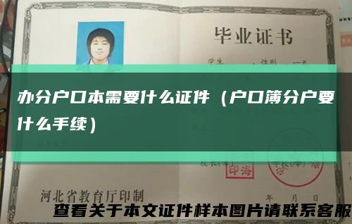 办分户口本需要什么证件（户口簿分户要什么手续）缩略图