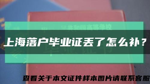 上海落户毕业证丢了怎么补？缩略图