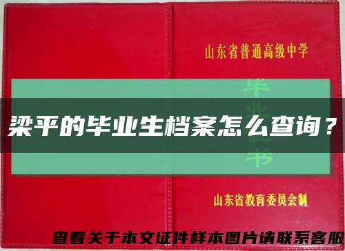 梁平的毕业生档案怎么查询？缩略图