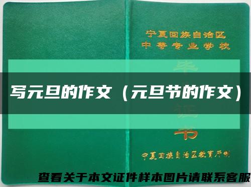 写元旦的作文（元旦节的作文）缩略图