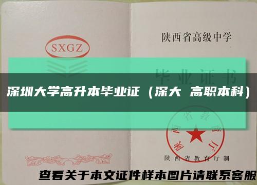 深圳大学高升本毕业证（深大 高职本科）缩略图