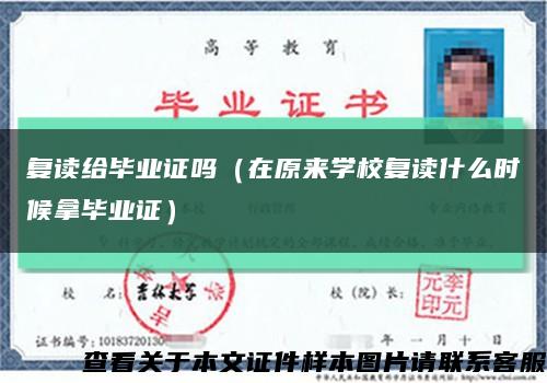 复读给毕业证吗（在原来学校复读什么时候拿毕业证）缩略图