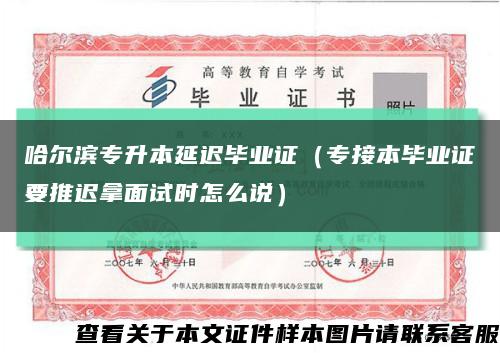 哈尔滨专升本延迟毕业证（专接本毕业证要推迟拿面试时怎么说）缩略图