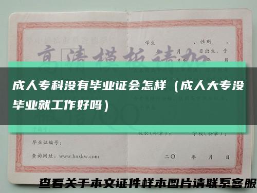 成人专科没有毕业证会怎样（成人大专没毕业就工作好吗）缩略图