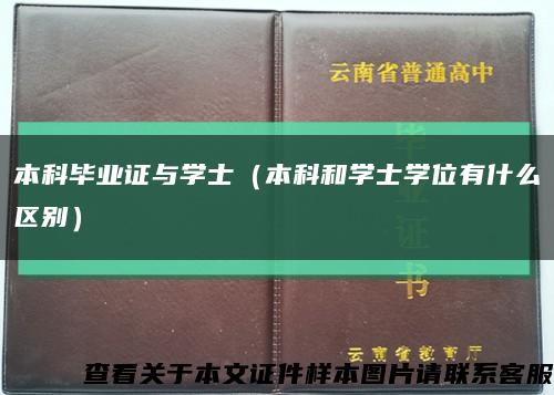 本科毕业证与学士（本科和学士学位有什么区别）缩略图