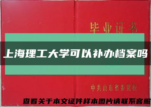 上海理工大学可以补办档案吗缩略图