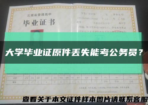 大学毕业证原件丢失能考公务员？缩略图