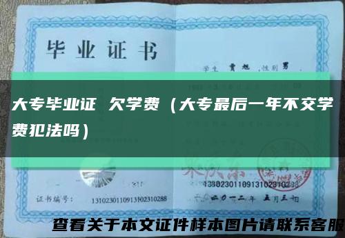 大专毕业证 欠学费（大专最后一年不交学费犯法吗）缩略图