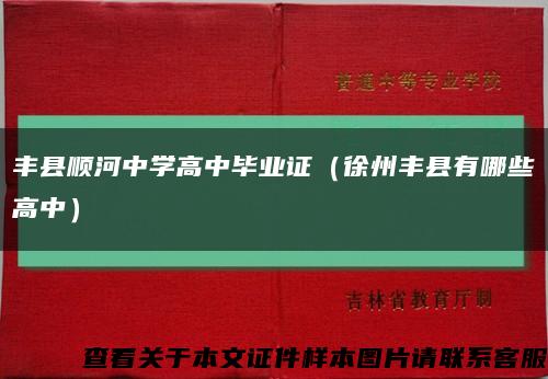 丰县顺河中学高中毕业证（徐州丰县有哪些高中）缩略图