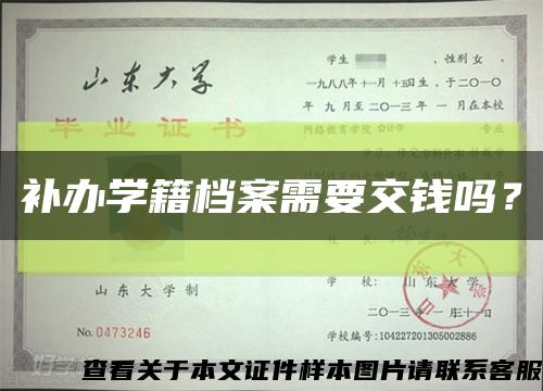 补办学籍档案需要交钱吗？缩略图