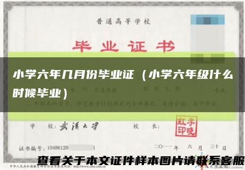 小学六年几月份毕业证（小学六年级什么时候毕业）缩略图