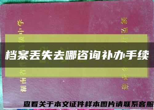 档案丢失去哪咨询补办手续缩略图