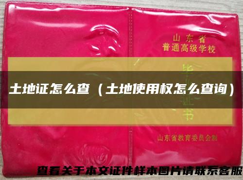 土地证怎么查（土地使用权怎么查询）缩略图