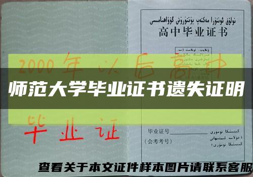师范大学毕业证书遗失证明缩略图