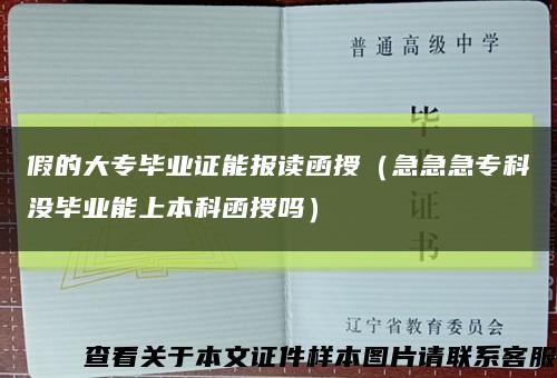 假的大专毕业证能报读函授（急急急专科没毕业能上本科函授吗）缩略图