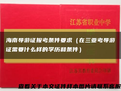 海南导游证报考条件要求（在三亚考导游证需要什么样的学历和条件）缩略图