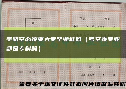 学航空必须要大专毕业证吗（考空乘专业都是专科吗）缩略图