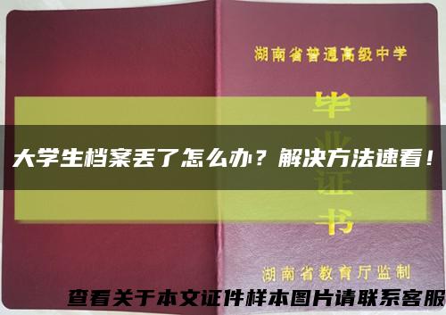 大学生档案丢了怎么办？解决方法速看！缩略图