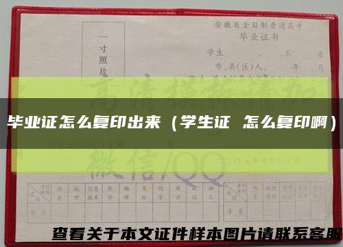 毕业证怎么复印出来（学生证 怎么复印啊）缩略图
