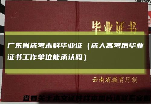广东省成考本科毕业证（成人高考后毕业证书工作单位能承认吗）缩略图