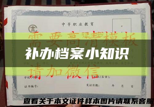 补办档案小知识缩略图