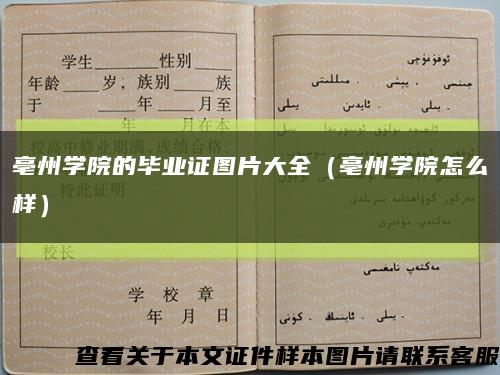 亳州学院的毕业证图片大全（亳州学院怎么样）缩略图