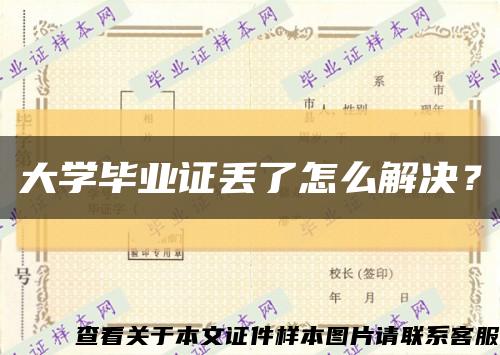 大学毕业证丢了怎么解决？缩略图
