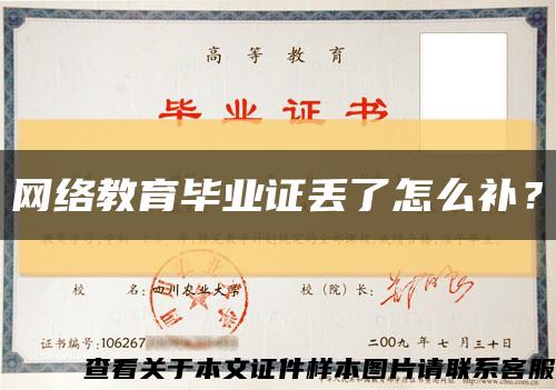 网络教育毕业证丢了怎么补？缩略图