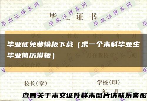毕业证免费模板下载（求一个本科毕业生毕业简历模板）缩略图