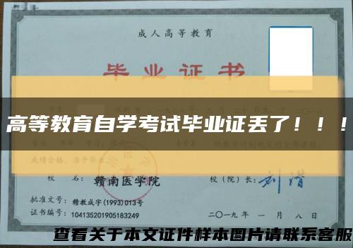 高等教育自学考试毕业证丢了！！！缩略图