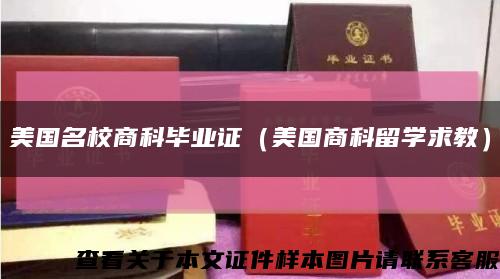 美国名校商科毕业证（美国商科留学求教）缩略图