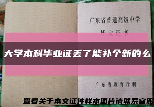 大学本科毕业证丢了能补个新的么缩略图