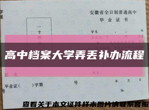 高中档案大学弄丢补办流程缩略图