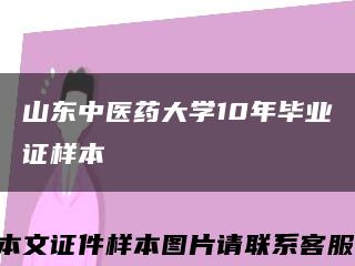 山东中医药大学10年毕业证样本缩略图