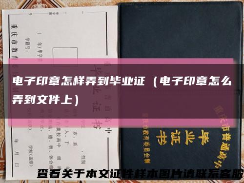 电子印章怎样弄到毕业证（电子印章怎么弄到文件上）缩略图