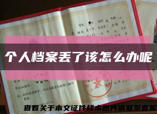 个人档案丢了该怎么办呢缩略图