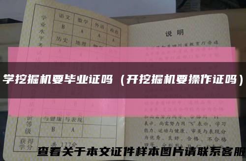 学挖掘机要毕业证吗（开挖掘机要操作证吗）缩略图