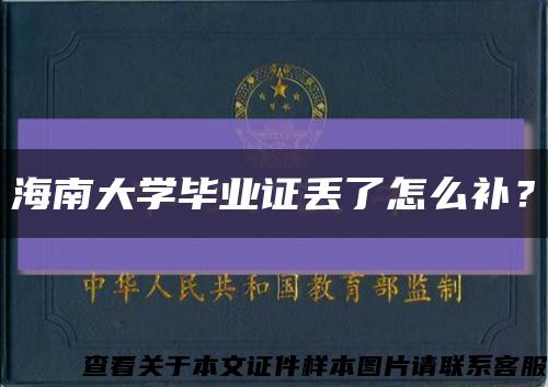 海南大学毕业证丢了怎么补？缩略图
